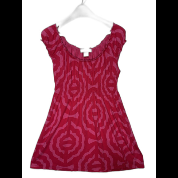 Michael Kors Mini Dress Sz P(S/M) Pink Peasant Milkmaid Babydoll Festival Y2K - Picture 2 of 8